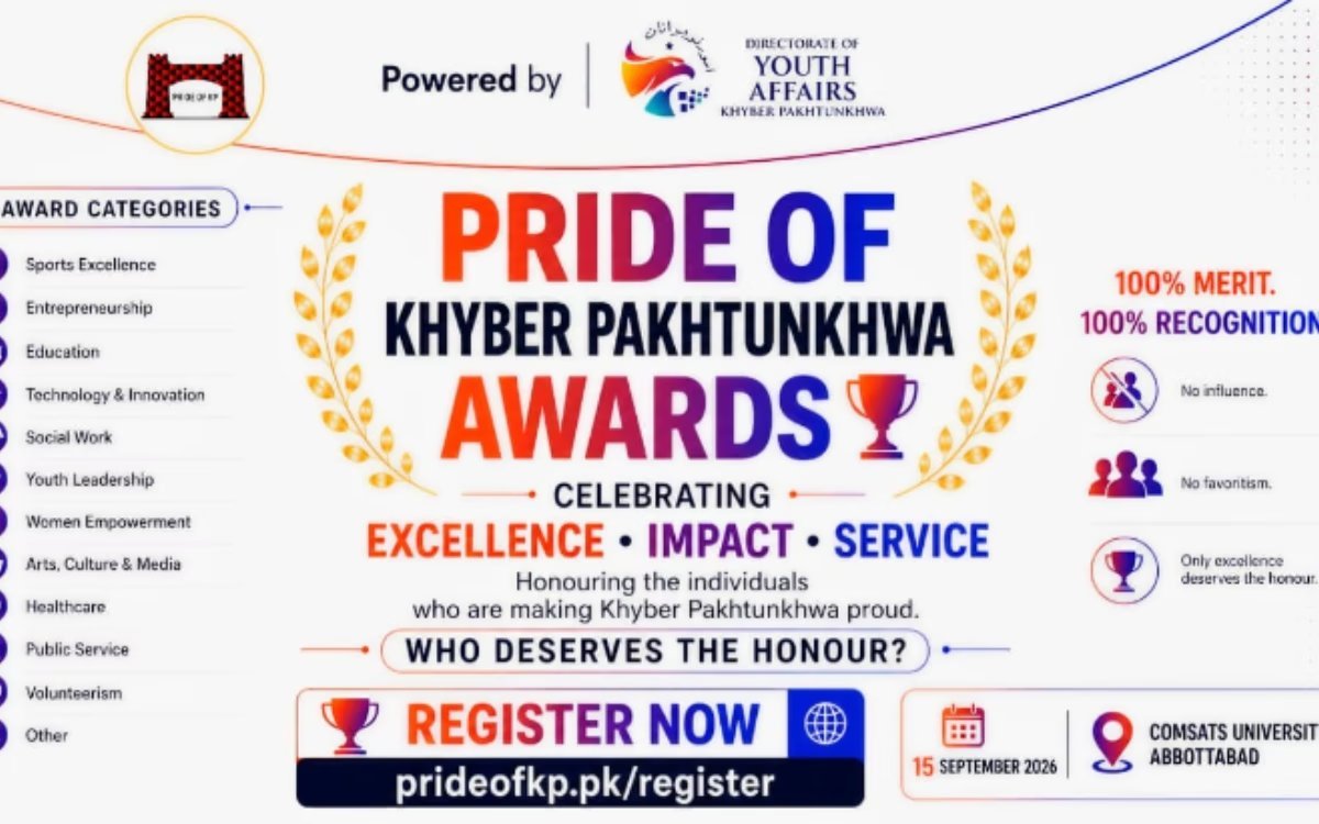 KP announces ‘Pride of Khyber Pakhtunkhwa Awards 2026’