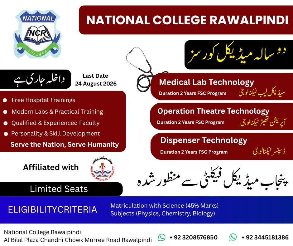 Admission Open in National College Rawalpindi