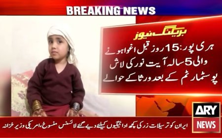Five-year-old Ayat Noor's body handed over to heirs after 15 days