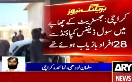 Magistrate recovers 28 people from Karachi Civil Defence compound